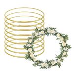 UNIIDECO 10 Pack Metal Floral Hoops Gold Wreath Rings for Macrame Crafts Centerpiece Dream Catcher Wedding DIY Wall Hanging Decor (8 Inch)