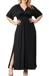 Kiyonna Women's Plus Size Vienna Maxi Dress, Black Noir, 1X