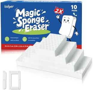 Magic Melamine Sponge Eraser, 10 Pack 2X Density Magic Cleaning Erasers Textured Dot Extra Durable & Long Lasting, Multi-Functional Melamine Foam Sponges for Bathroom Window Shoes Kitchen