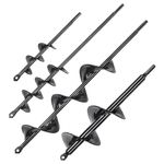 VEVOR Auger Drill Bits for Planting Set of 4, 1.6"x8.6", 2"x14.5", 2.6"x16", 3"x13" Garden Auger Drill Bit, Spiral Drill Bit for Post Hole Digger, Bulbs Planting & Holes Digging, 3/8" Hex Drive Drill