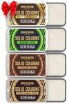 Viking Revolution 4 Pack Mens Colognes - 0.5 Oz Solid Perfume with Spiced Vanilla, Sweet Tobacco, Majestic Oud, Bergamot - Travel Wax Balm Cologne