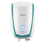 Havells Instanio 3 Litre Instant Water Heater | Color Changing LED Indicator, Rust & Shook Proof | SS Tank, ISI Certified, Warranty: 5 year on Inner Container ; 2 year comprehensive | (White Blue)