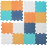 Enovoe Baby Play Mat for Floor - Non-Toxic, Interlocking EVA Foam Mats -16 Pcs - Cushioned Foam Puzzle Floor Mat for Kids & Infants - Ideal for Playrooms, Nurseries, and Home Gyms (12" x 12")