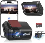 Dash Cam Front and Rear Camera, 4k+1080P WiFi Dual Dash Cam with APP, 3’’ IPS Dash Camera for Cars with Free 64GB Card, Otovoda Dashboard Camera with Night Vision, 24/7 Parking Monitor, WDR