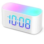 ONLAKE Digital Alarm Clock for Bedrooms, 9 Dynamic RGB Nightlight, Large Numbers with 10 Color Changing LED Display, Dimmer, Simple Digital Clocks for Kids Teens Adults