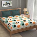 FRESH FROM LOOM Microfiber Cotton Bedsheet for Double Bed |Hypoallergenic King Size Bedsheet | 240 TC Anti Fade Printed Bed Cover with 2 Pillow Cover (108x108 Inches, See Green)