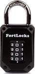 Combination Padlock | 4-Digit Padlock with Code | Gym Padlock | Locker Padlock | Weatherproof Lock | for Indoor and Outdoor Use | Cut-Proof, Heavy-Duty, Hardened Steel | 1-Pack Black