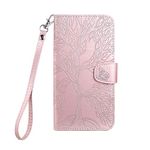 Annuo Wallet Case for iPhone SE 2022/SE 2020/8/7 Leather Case with Card Holder Magnetic Stand Cat Butterfly Phone Case Compatible for iPhone SE3/SE2/8/7 Wallet Case with Shockproof Pink