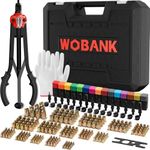 WOBANK Rivet Nut Tool, 16" Heavy Duty Rivnut Tool Kit with 15PCS Metric/SAE Mandrels, 290PCS Rivet Nuts, Wrench, Gloves and Carrying Case, Auto Release Nut Design for Automotive, Construction & DIY