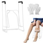 Sock Aids for Putting Socks On and Off, Sock Aid to Put on Compression Socks for Large Calves From 18" to 20"(45-50 cm) in Circumference (Compatible for CAMBIVO, ACWOO, 360 Relief, Dr. Scholl's) White