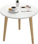 Round Side Table, White Nightstand 