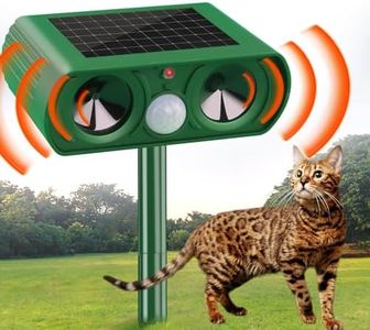 Cat Repellent for Gardens UK, Cat Scarers for Gardens, Solar Cat Deterrents Ultrasonic with Motion Detection Waterproof, Suitable for Repelling Cats, Foxes, Squirrels, Pigeons, Rodents