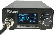 KSGER T12 Soldering Station STM32 OLED V2.1S T12 Iron Tips Sting FX9501 Handle Temperature Controller Welding Tools FX9501 Handle Electric DIY Kits Aluminum Alloy Case 110-240V
