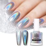 BORN PRETTY Holographic Nail Polish 10ml Magic Rainbow Silver Effect Nail Lacquer Holo Glitter Super Shine Nail Art Polish Holiday Varnish Gift Set for Women Girls