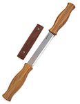 BeaverCraft Draw Knife with Leather Sheath DK1S 11cm Straight Shave Knife Wood Carving Tools Woodworking Hand Tool