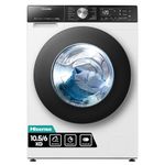 Hisense 5S Series WD5S1045BW 60cm Freestanding 10.5/6 KG Front Load Inverter Washer Dryer with Auto Dose WiFi Enabled Steam Wash - 19 Programs 1400 RPM White Energy Rating A/D