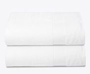 Elvana Home Premium Cotton Oversized 2 Pack Bath Sheet 35x70-100% Pure Cotton - Ideal for Everyday use - Ultra Soft & Highly Absorbent - Machine Washable - White