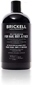 Brickell Men's Rapid Wash, Natural and Organic 3 in 1 Body Wash Gel for Men, 16 Ounce, Spicy Citrus Scent