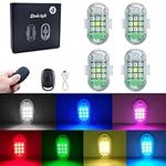 High Brightness LED Strobe Light,7 Colors USB Rechargeable Flashing Lights,LED Strobe Drone Lights,for Remote Control Drone,Motorcycle,Car,Bike (4Pack)