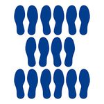 LiteMark Youth Size Small Blue Footprint Decal Stickers for Floors and Walls - Pack of 16 (8 Pairs)