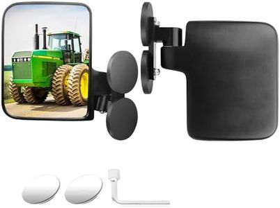 MKING Universal Tractor Mirror, Strong Magnetic Tractor Side Mirrors for Tractors, Forklifts, Lawn Movers, Lift Trucks, Golf Cart, Compatible with John Deere, Kubota, Installation-free, 2 Packs