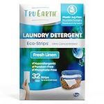 Tru Earth Compact Dry Laundry Detergent Sheets - Up to 64 Loads (32 Sheets) - Paraben-Free - Original Eco-Strip Liquidless Laundry Detergent, Travel Laundry Sheets - Fresh Linen