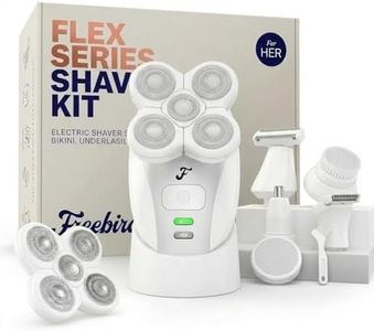 Freebird FlexSeries Electric Razor for Women - Silk Smooth Legs, Body Hair, & Pubic Shaver - for Private Area, Sensitive Skin, Bikini Trimmer (Shaver Kit + Replacement Blade + Charging Dock)