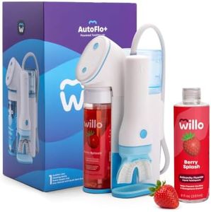 Willo Fully Automatic Kids U-Shaped Electric Toothbrush - 2 Brushing Timers, Deep-Cleans, Technique Free - Berry, Dye-Free (Small - Kids Ages 5-7 Years)
