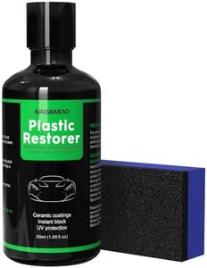 NADAMOO Plastic Restorer for Cars - Back to Black Ceramic Trim Restorer - Automotive DIY Kit for Exterior & Interior Plastic, Bumpers, Vinyl - Instant Black & 6-Month Protection, 50ml with Applicator