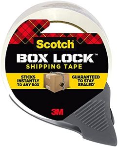 Scotch Box Lock Shipping Packaging Tape, Roll and Dispenser, 48 mm x 50 m, 3950-RD