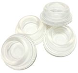 Rubber Door Stopper Bumpers (Pack of 4) Clear - Made in USA - Self-Adhesive Wall Protectors. Prevent Damage to Walls from Door Knobs Handles, Guard and Shield