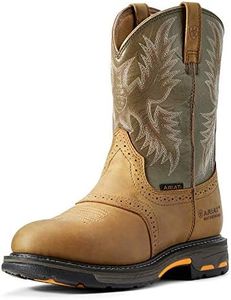 Ariat Men's Workhog Pull-on Waterproof Pro Work Boot, Aged Bark/Army Green, 8.5 M US