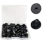 Lapel Pin Rubber Pin Backings,Butterfly Clutch Backings PVC Rubber Pin Backs Pin Keepers for Replacement Uniform Badge (Black, Pack of 50)