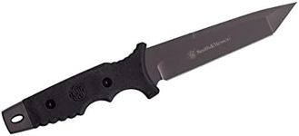 SMITH & WESSON 0.6in High Carbon S.S. Fixed Blade Knife with 5.2in Tanto Blade and TPE Handle for Outdoor, Tactical, Survival and ED