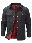 Mr.Stream Mens jacket Plaid Flannel Lined Llightweight Snap Summer Western Cowboy Shirt Jackets Coats 3268 Black L