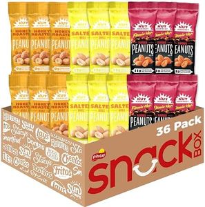 Nut Harvest, 3 Flavor Peanuts Variety Pack, Individual Bags (36 Pack)