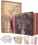 Our Adventure Book Scrapbook Album 11.9 X 7.6 Inch 80pages,3d Retro Embossed Letter Hard Cover Movie Up,Memory Book For Couples,Couples Gift Ideas,Anniversary,Best friend Gift