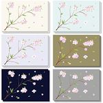 120 Pack Cherry Blossom Note Cards with Envelopes - Thank You, Wedding, Business, Birthday, All Occassion Spring Cards (6 Floral Designs, 4x6 In)