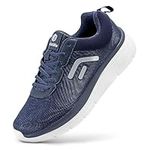 FitVille Men's Extra Wide Running Shoes Breathable Wide Width Walking Shoes Fashion Sneakers for Flat Feet Pain Relief Dark Blue