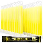 EVERLIT Survival Emergency Glow Sticks- 6 Inches Light Sticks for First Aid Kit, Survival Kit, Camping, Hiking, Outdoor, Disasters, Emergencies Up to 12 Hours Duration… (24 Pack, Yellow)