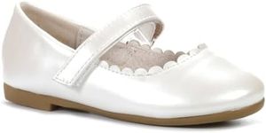 Grosby Girl's Roxie Party Shoes, White Pearl, UK 10/US 11