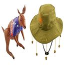 Adult Australian Hat with corks & 70cm Inflatable Kangaroo