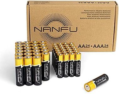 NANFU 48 Pack AA + AAA Batteries, LR03 1.5v Non-Rechargeable Long Lasting Premium Alkaline Batteries for Remote Control, Clock, Kids Toy, Wireless Mouse, Smart Scale, Electric Toothbrush