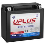 UPLUS Motorcycle Battery UP20H-3 12V 18Ah Agm Maintenance Free Batteries for Bike ATV Scooter Compatiable with-TX20L-BS/-X20HL-BS | Confirm size before order 175L x 87W x 155H(mm)