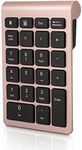 Gugxiom Bluetooth Numeric Keyboard, 22 Keys Mini Portable Financial Accounting Numeric Keyboard, 10 Keys Bluetooth 5.0 Numeric Keyboard for Computer (Rose Gold)