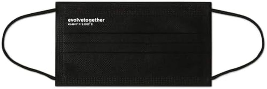 evolvetogether Milan Everyday Adjustable Face Masks For Adult Women & Men | Comfortable, Disposable, Lightweight & Breathable | 4-Ply Minimal Design | Latex-Free, SGS & Nelson tested (Black, 30 Count)