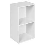 URBNLIVING ® 1, 2, 3, 4 Tier Wooden Shelving Bookcase Storage Wood Shelf Unit (2 Tier, White)