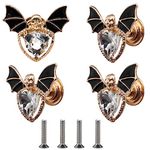 AnAart 4 pcs Creative Crystal Bat Knobs Pull Handle Cabinet Door Furniture Dresser Kitchen Wardrobe Single Hole Pulls Handles