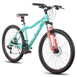 Hiland 26/27.5 Inch Mountain Bike for Women, 21 Speed with Lock-Out Suspension Fork,Dual Disc Brakes, Aluminum Frame MTB, Adult Ladies Womens Bike Mens Bicycle