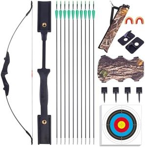 DRMVALG Recurve Bow and Arrow Set for Adults - Archery Takedown recurve Bow Set for Beginners/Youth/Adults Target Practicing, Left & Right Handed, 20/30/40lbs (Black, 40LB)